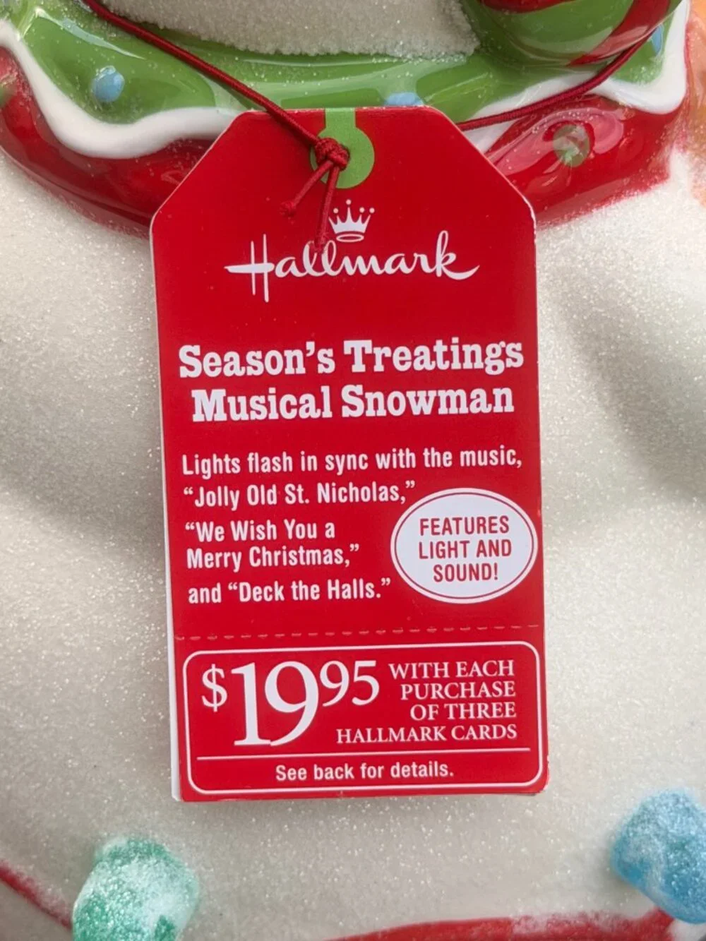 Hallmark Season's Treatings MUSICAL SNOWMAN Gumdrops Lights 2010 Christmas